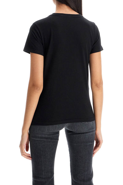 short-sleeved t-shirt with embroidery 100355 A227 NERO LIMOUSINE