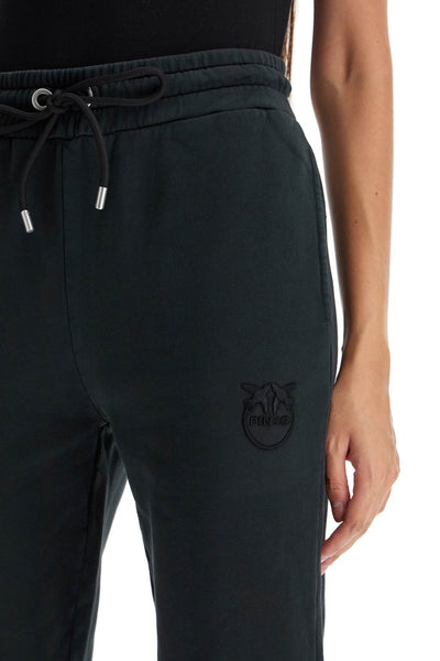 "love birds embroidered joggers for 100371 A21P NERO CAVIALE