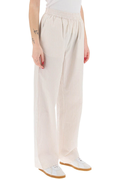 organic cotton striped claudia pants 10045 24119 GOTS BEIGE WHITE STRIPE