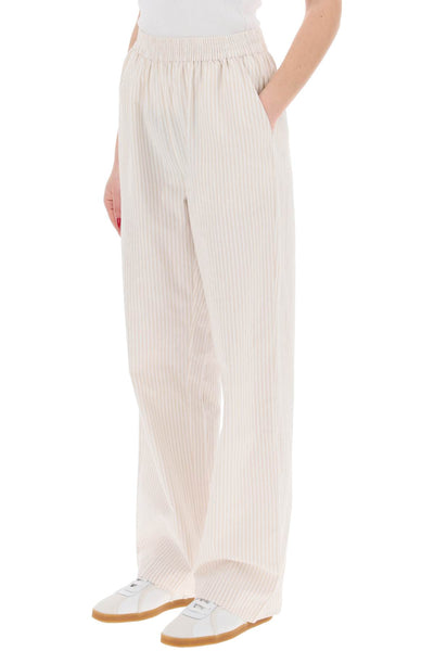 organic cotton striped claudia pants 10045 24119 GOTS BEIGE WHITE STRIPE