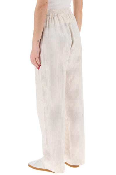 organic cotton striped claudia pants 10045 24119 GOTS BEIGE WHITE STRIPE