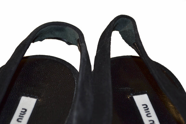 Authentic miu miu black suede leather pumps shoes - size 37.5 | Shop Now at Italystation.com