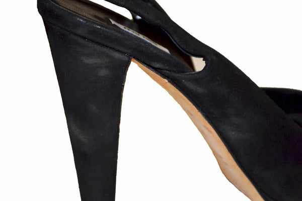 Miu Miu Black Suede Leather Pumps Shoes - Size 37.5