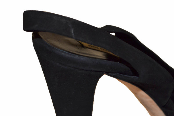 Miu Miu Black Suede Leather Pumps Shoes - Size 37.5