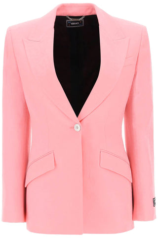 'versace allover' single-breasted jacket 1009095 1A08198 PASTEL PINK