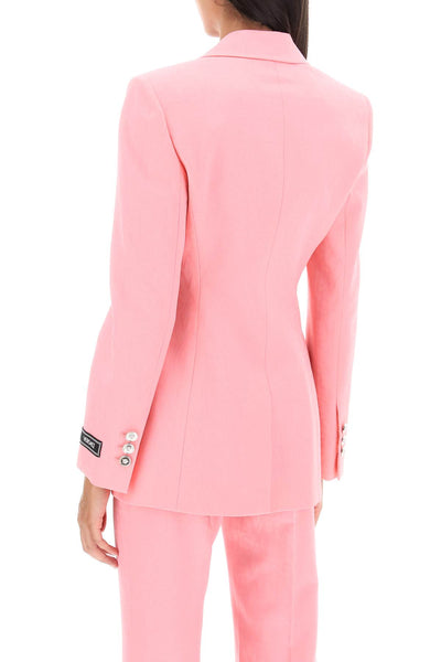 'versace allover' single-breasted jacket 1009095 1A08198 PASTEL PINK