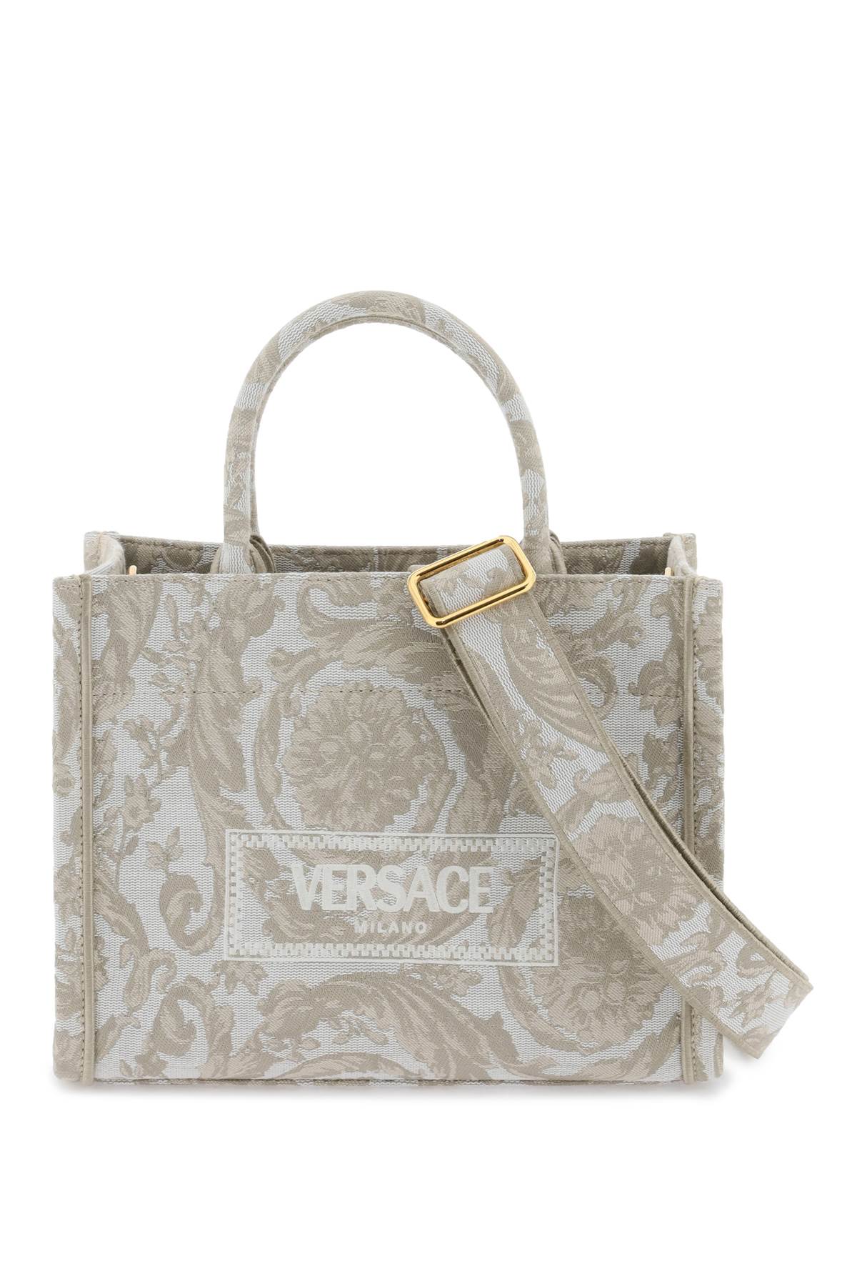 athena barocco small tote bag 1011564 1A09741 BEIGE+BEIGE-VERSACE GOLD
