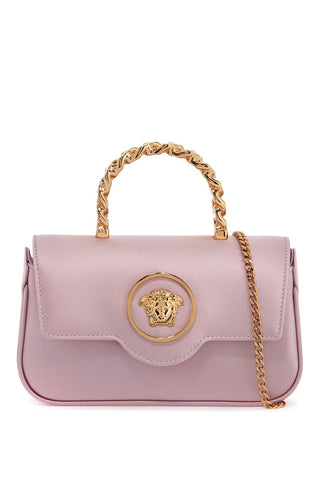 mini satin bag with medusa design 1013439 1A11479 DUSTY ROSE-ORO VERSACE