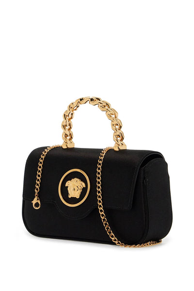mini satin bag with medusa design 1013439 1A11479 BLACK-VERSACE GOLD