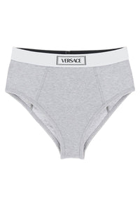 ribbed briefs with '90s logo 1013505 1A09551 GREY MELANGES