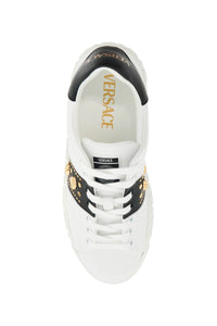 studded greek sneakers 1013568 1A13065 WHITE+BLACK-VERSACE GOLD | Italystation.com