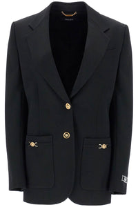 single-breasted wool stretch blazer 1013633 1A04649 BLACK