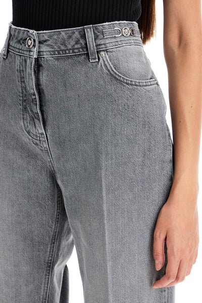 straight jeans with medusa details 1013687 1A11547 MID GREY