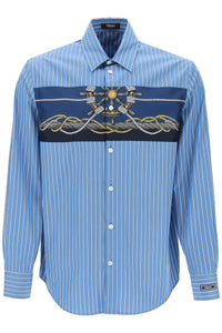 striped shirt with versace insert 1013873 1A09748 BLUE GOLD