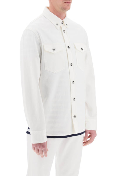 medusa denim overshirt 1013887 1A10032 WHITE