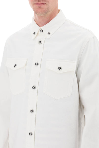 medusa denim overshirt 1013887 1A10032 WHITE