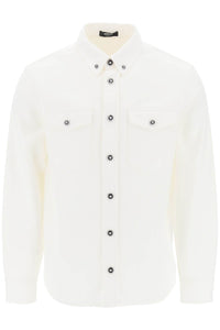 medusa denim overshirt 1013887 1A10032 WHITE