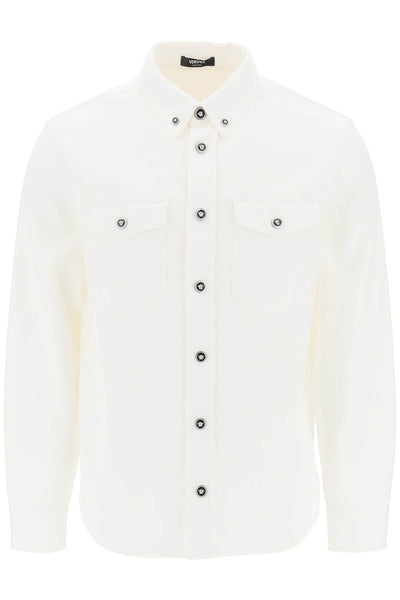 medusa denim overshirt 1013887 1A10032 WHITE