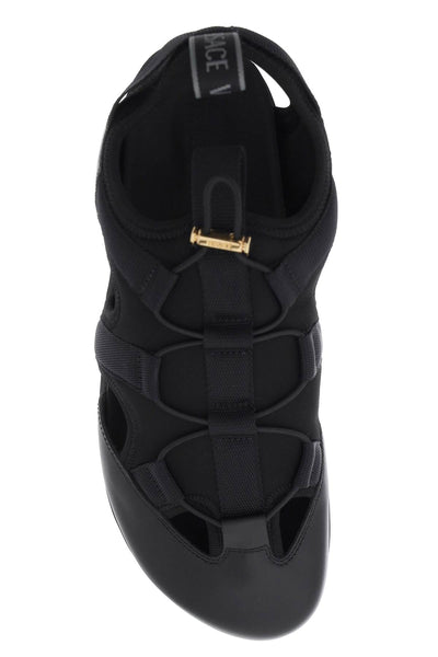 Versace medusa track sandals 1014481 1A02265 BLACK VERSACE GOLD