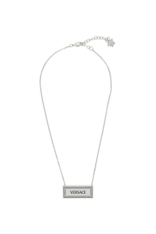 Versace 90's vintage logo necklace 1014562 1A00620 PALLADIUM BLACK