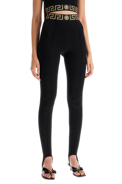 leggings with stirrup and greek band 1015879 1A11143 BLACK