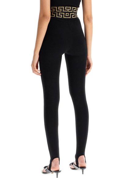 leggings with stirrup and greek band 1015879 1A11143 BLACK