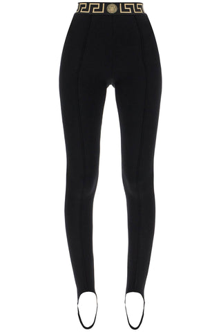 leggings with stirrup and greek band 1015879 1A11143 BLACK