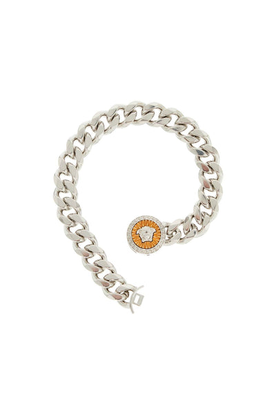 "chain bracelet with medusa charm 1016038 1A00620 VERSACE GOLD-PALLADIUM