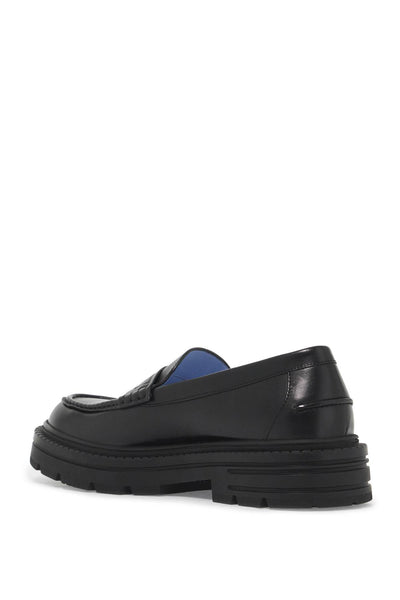 smooth leather adriano loafers in 1016084 1A04033 BLACK