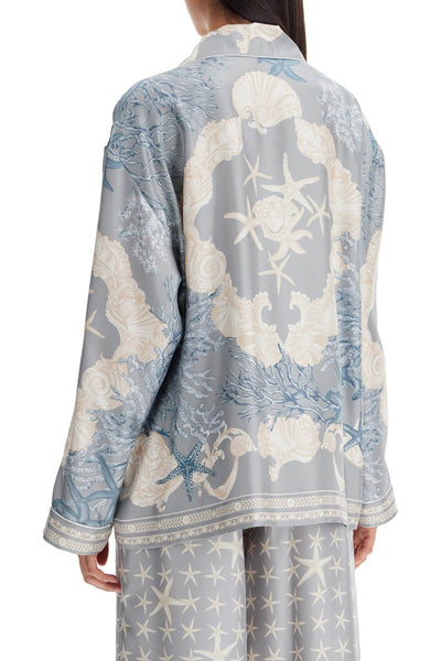 silk baroque shirt 1016146 1A11526 COCRETE+DUSTY BLUE+BONE