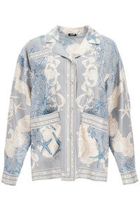 silk baroque shirt 1016146 1A11526 COCRETE+DUSTY BLUE+BONE