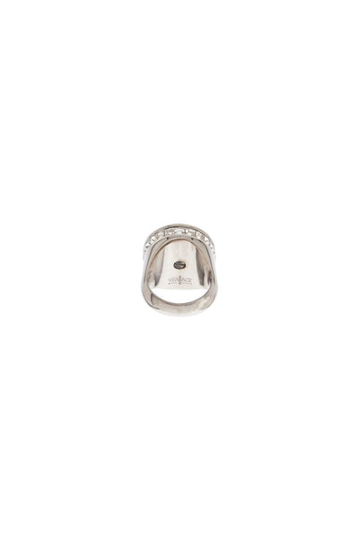 icon ring with crystals 1016382 1A00621 VERSACE GOLD-PALLADIUM-CR