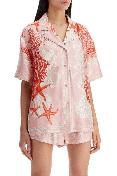 silk baroque shirt 1016803 1A11526 DUSTY ROSE+CORAL+BONE