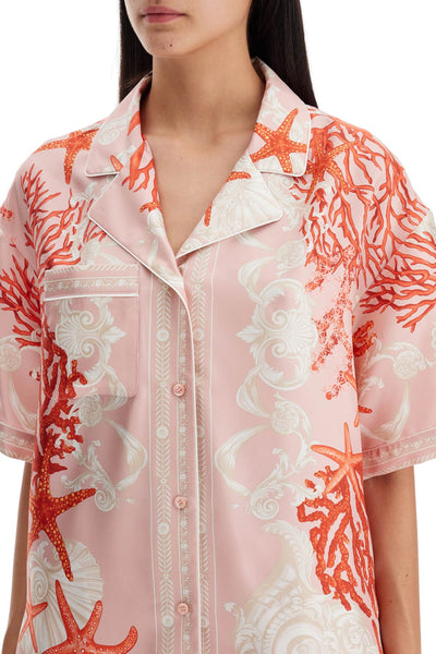 silk baroque shirt 1016803 1A11526 DUSTY ROSE+CORAL+BONE