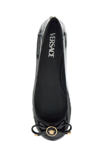 VERSACE opera bow ballet flats 1017834 1A11949 BLACK-VERSACE G | Italystation.com - Shop Now at italystation.com