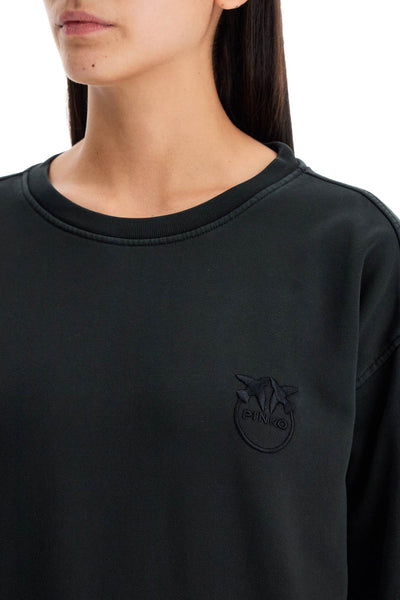 "embroidered logo crewneck 101831 A21P NERO CAVIALE