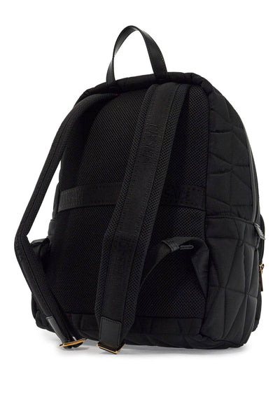 quilted nylon backpack 1018355 1A13686 BLACK-VERSACE GOLD