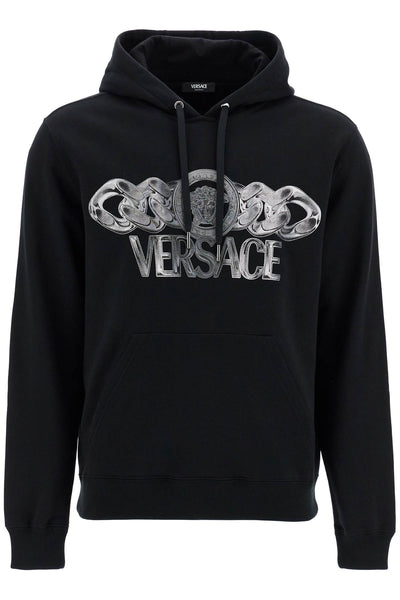 VERSACE 'hooded sweatshirt with medusa 1018794 1A13526 BLACK+P | Italystation.com - Shop Now at italystation.com