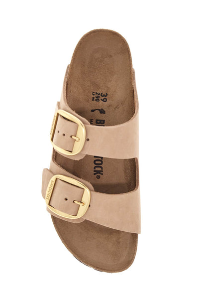 nubuck leather sandals sandcastle with golden buckles 1024064 SANDCASTLE