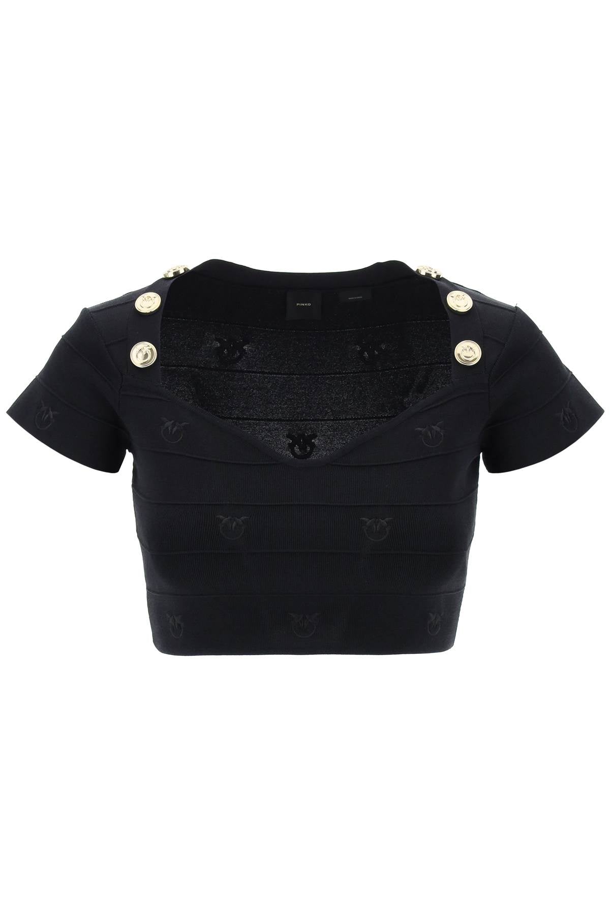 hoodia knitted crop top 102882 A1LK NERO LIMOUSINE