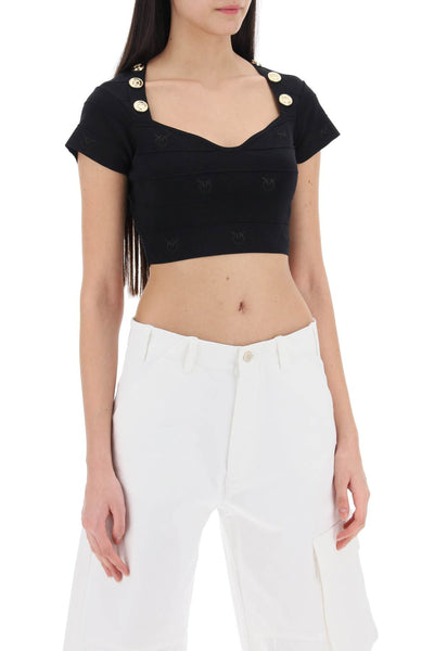 hoodia knitted crop top 102882 A1LK NERO LIMOUSINE