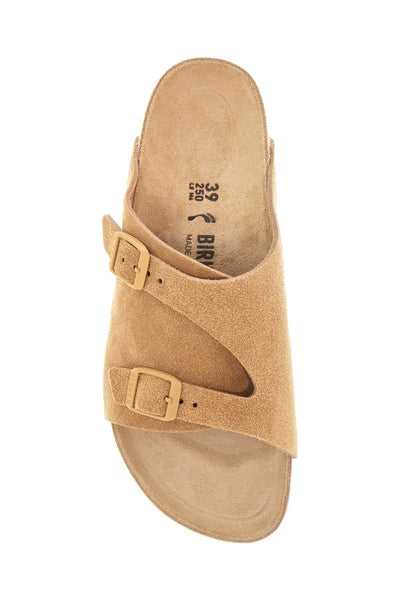 beige suede zurich sandals with adjustable buckles 1029612 LATTE CREAM