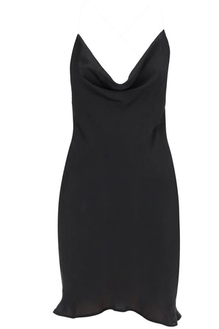Y project satin slip dress for elegant 102DR005 F481 BLACK