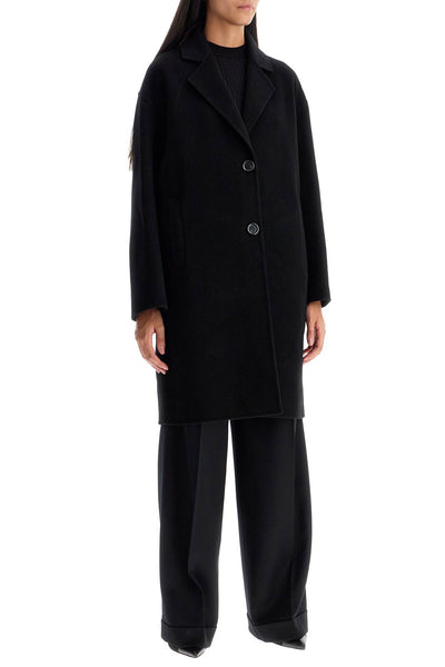 double wool coat with screwdriver design 103817 Y27P NERO LIMOUSINE