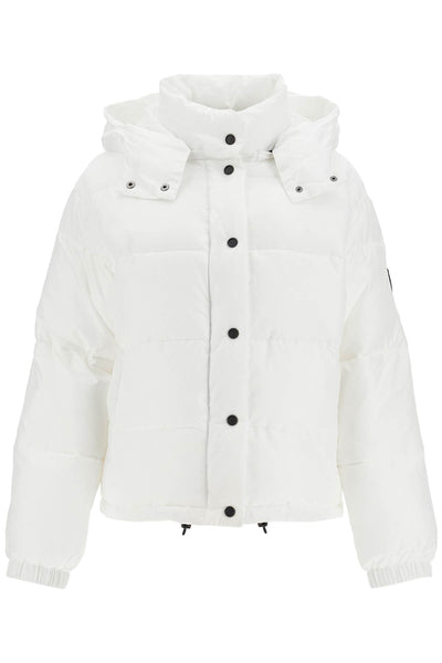 "down jacket with logo patch 103821 A1ZR BIANCO BRILL.