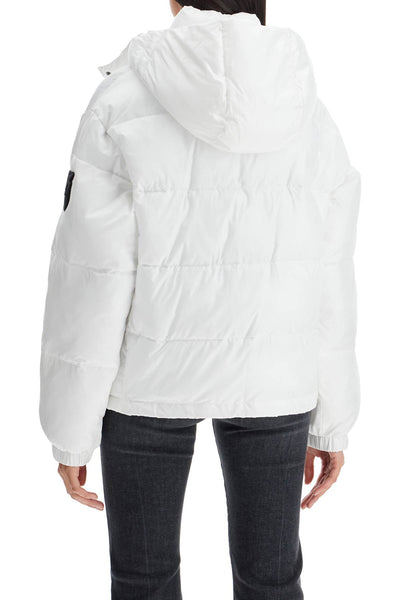 "down jacket with logo patch 103821 A1ZR BIANCO BRILL.