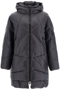 mid-length down jacket with hood 103823 A1ZS NERO LIMOUSINE