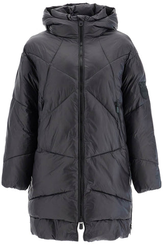 mid-length down jacket with hood 103823 A1ZS NERO LIMOUSINE