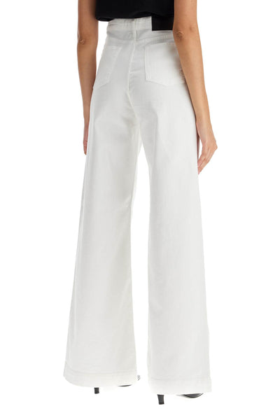 wide leg twill trousers in italian 103862 A20K BIANCO-BIANCANEVE