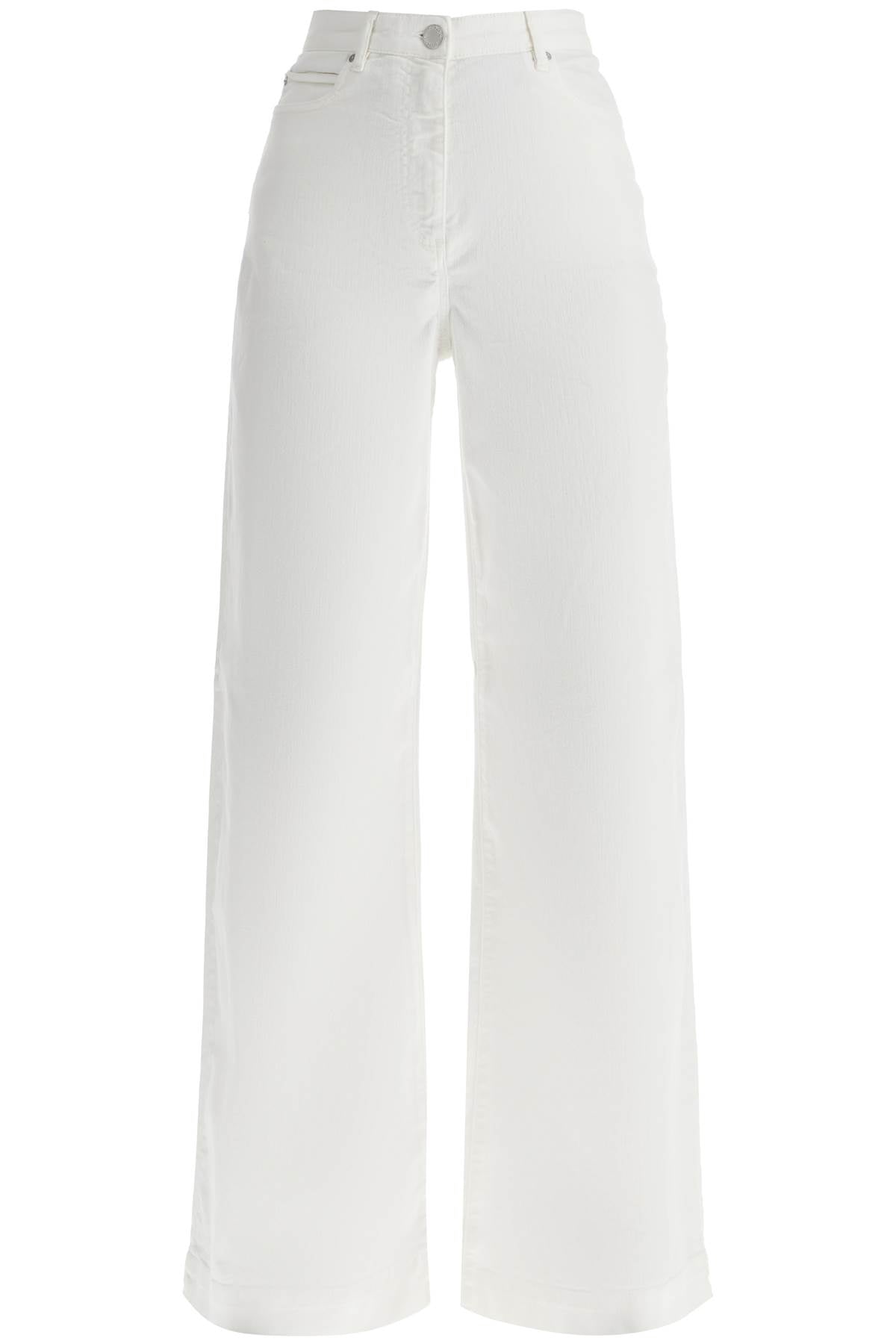 wide leg twill trousers in italian 103862 A20K BIANCO-BIANCANEVE